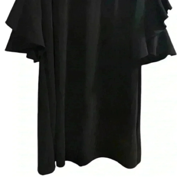 Taylor Women's Plus Size 16W Black Shift Dress Ruffle Sleeves Casual - Picture 6 of 11